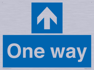 One way with up directional arrow
